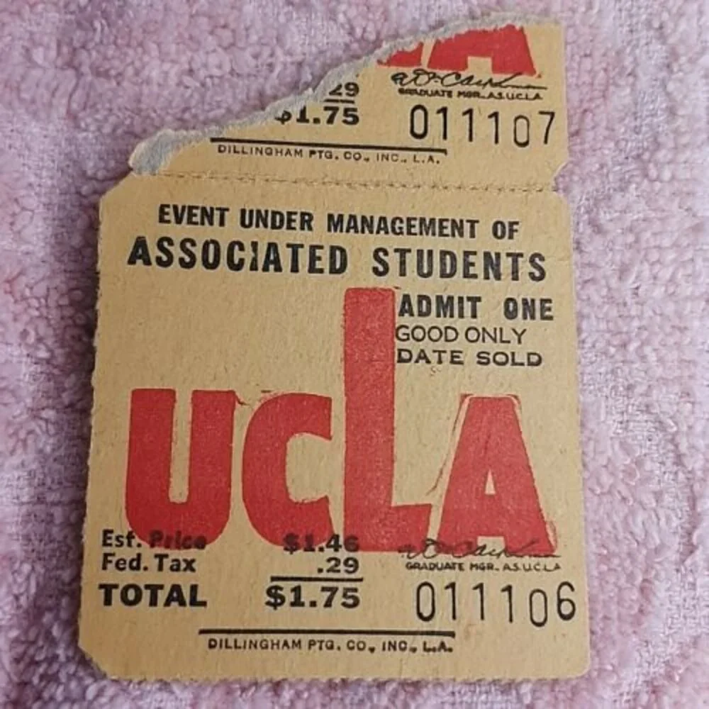 Vintage UCLA student football at the door ticket stub Dillingham Los Angeles